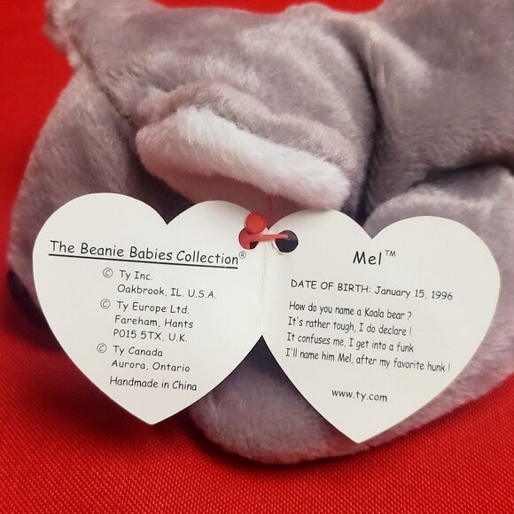Ty Beanie Babies Mel The Koala 1993 Animal Plush Stuff Toy - Picture 7 of 14